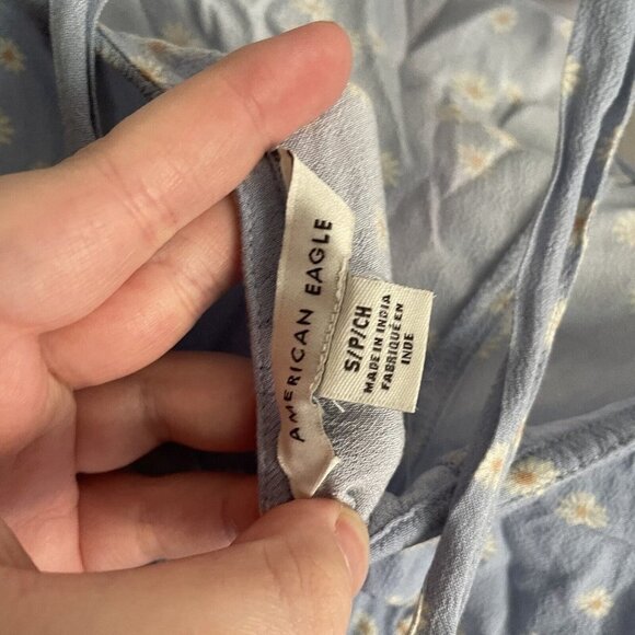 American Eagle Women S Blue Daisy Floral Boho Halter Mini Sundress NWT - Picture 3 of 6